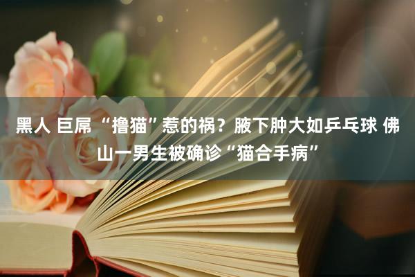 黑人 巨屌 “撸猫”惹的祸？腋下肿大如乒乓球 佛山一男生被确诊“猫合手病”