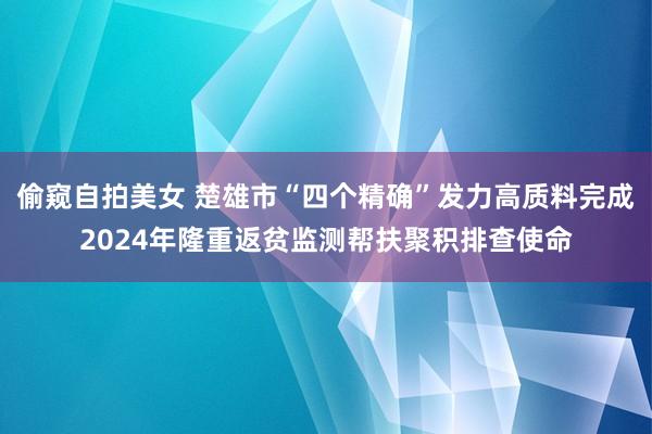 偷窥自拍美女 楚雄市“四个精确”发力高质料完成2024年隆重返贫监测帮扶聚积排查使命